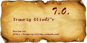 Traurig Olivér névjegykártya